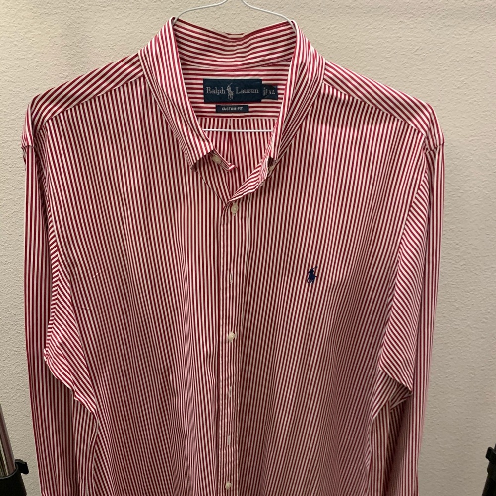 Ralph Lauren Custom Fit XL, red/white stripe
